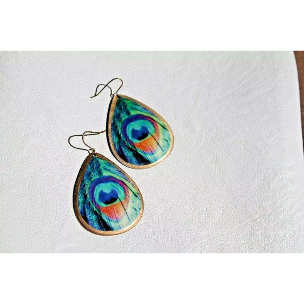 [Free People] Brass Peacock Earrings 🦚 - Picture 8 of 8